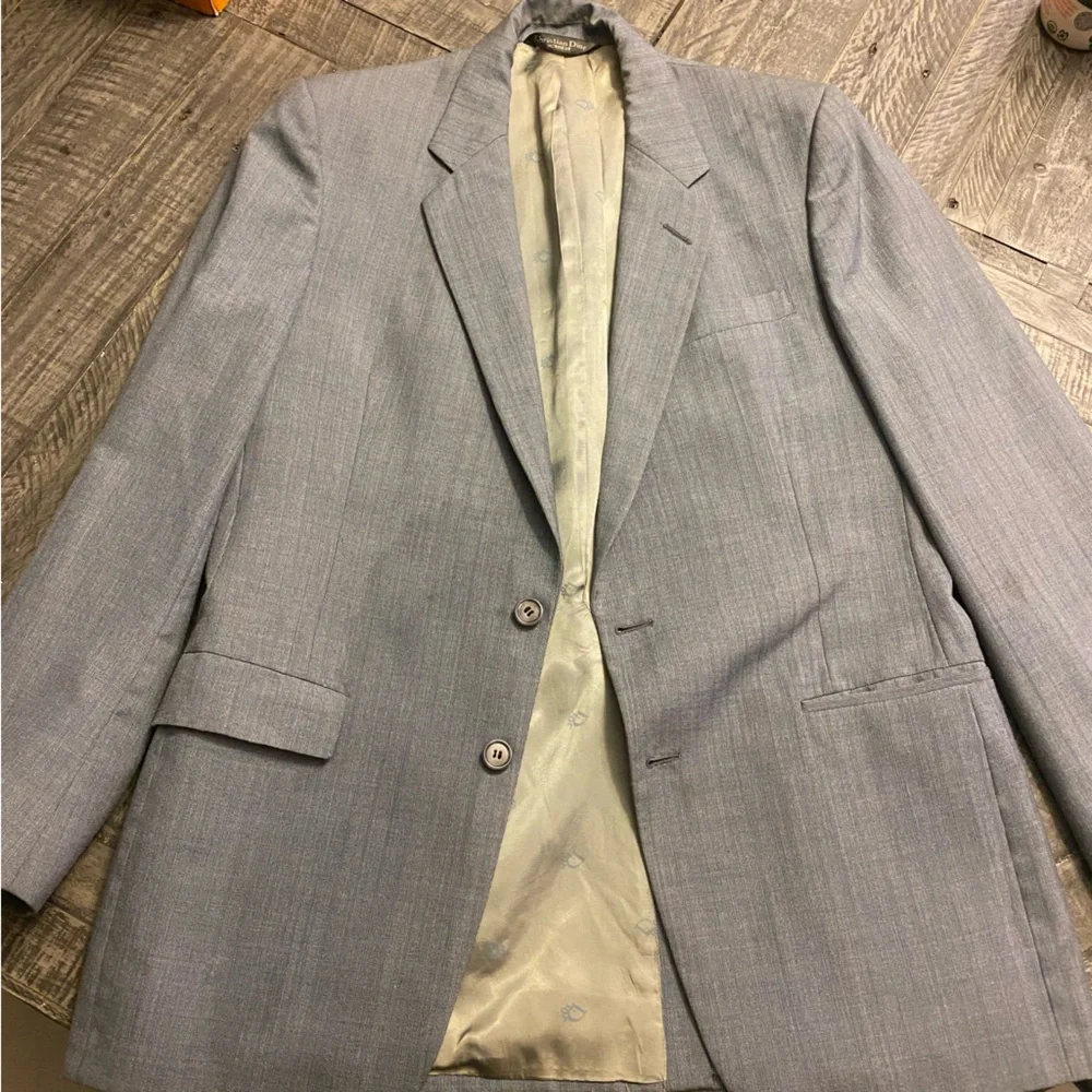 Vintage Christian Dior Monsieur Blazer Suit Jacket Men's Light Navy‎ Blue